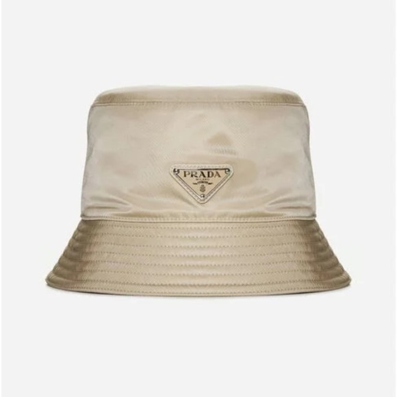 🆕 PRADA bucket hat nylon desert beige tan hat unisex men’s Medium women’s Lrg - Picture 9 of 13